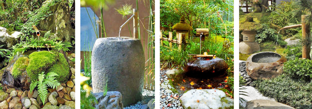 Bambusové fontány, zdroj: Pinterest, wabisabilife.cz