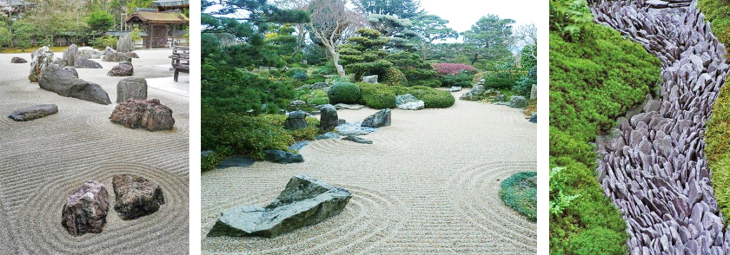 Kámen, písek a štěrk v japonské zahradě, zdroj: pinterest.com, wabisabilife.cz